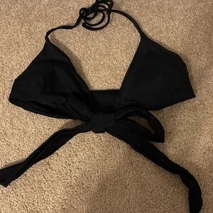 black bikini top tie in front